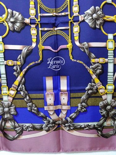 HERMES Carre 90 Vintage scarf Grand Manege 100% Silk Pink from Japan - Picture 6 of 16