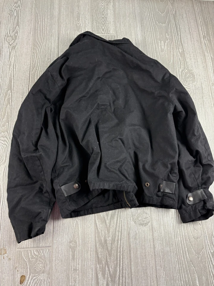 Kakadu Traders Australia Black mens Coat Size Small Wax Canvas Cropped - Image 3 of 4
