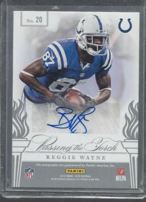 REGGIE WAYNE DONTE MONCRIEF 2014 ELITE PASSING THE TORCH DUAL AUTO RC #D 12/15