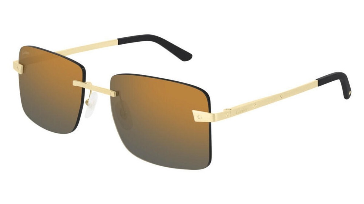 CARTIER Gold With Grey Lens 57-14-140MM Unisex Sunglasses CT0033RS