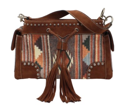 Blazin Roxx Conceal Carry Aztec Shoulder Bag Purse Brown