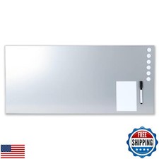 STEELMASTER by BankSupplies Magnetic Bulletin Board  30 x 14 Inches  Silver