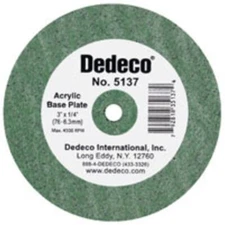 Dedeco Lathe Wheels Acrylic Base Plate, Coarse Rubber-Bonded Wheel