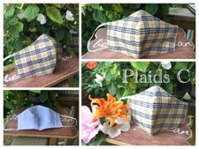 NEW Designer Plaid Check Tartan Washable Face Mask cover Filter Pocket Nose wire