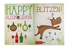 2 X Premium Christmas Cards~ Humour - Christmas Spirit   - For Arts Sake