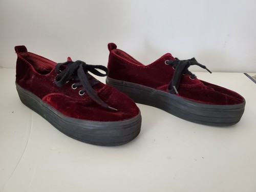 maroon platform sneakers