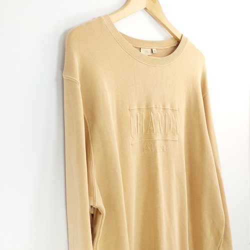 Ghanda Jumper Womens Size 14 Sand Beige Crew Long Sleeve Top Embroidered Light - Picture 4 of 13