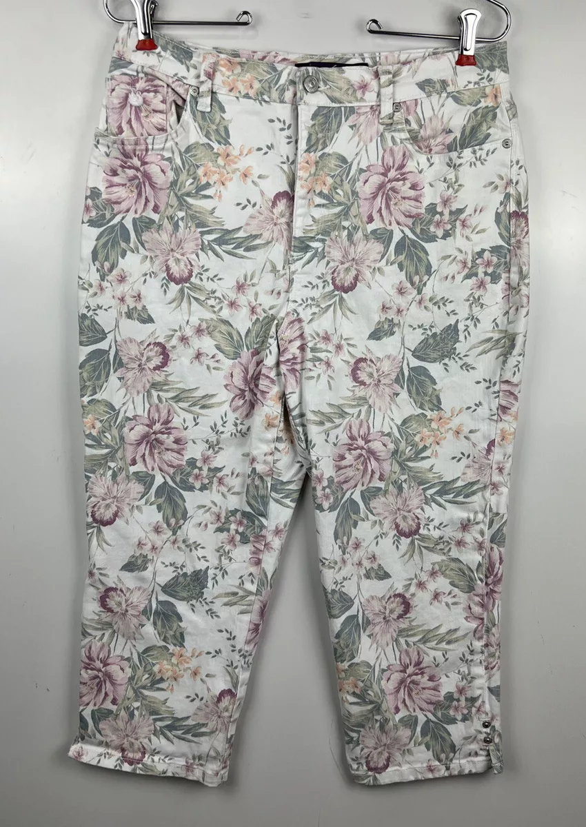 Gloria Vanderbilt Womens Jeans 10 Amanda Floral Tapered Leg