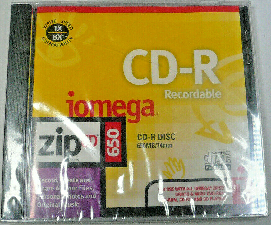 Iomega CD-R Recordable ZipCD 650 New Sealed Cracked Case Free Shipping