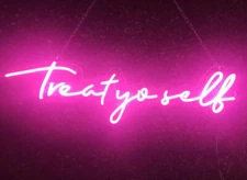 Treat Yo self Vivid LED Neon Sign Lamp Light Flex Acrylic Custom Wall Decor Room