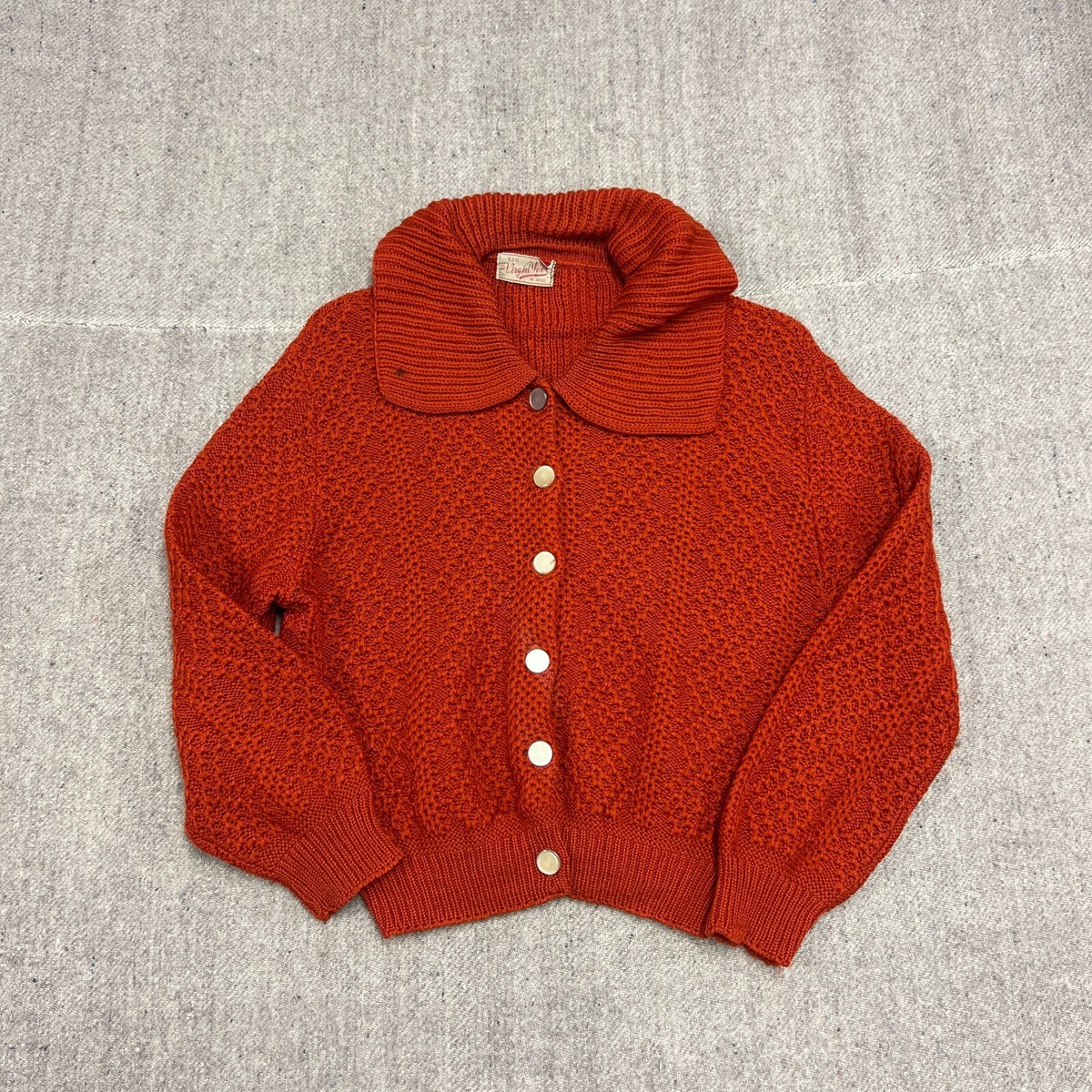 Vintage 1940s Sweater Women's Small Orange Button up