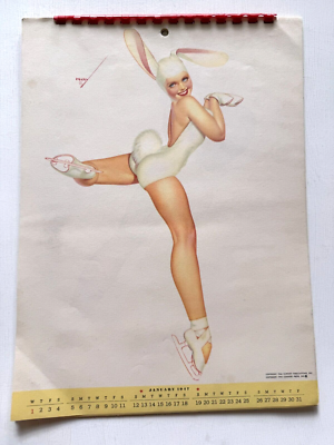 Full Year 1947 Petty Girl Pinup Girl Calendar w/ Original Envelope