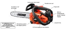 ECHO GAS CHAIN SAW TOP HANDLE 26.9CC 12' BAR    CS-271T-12