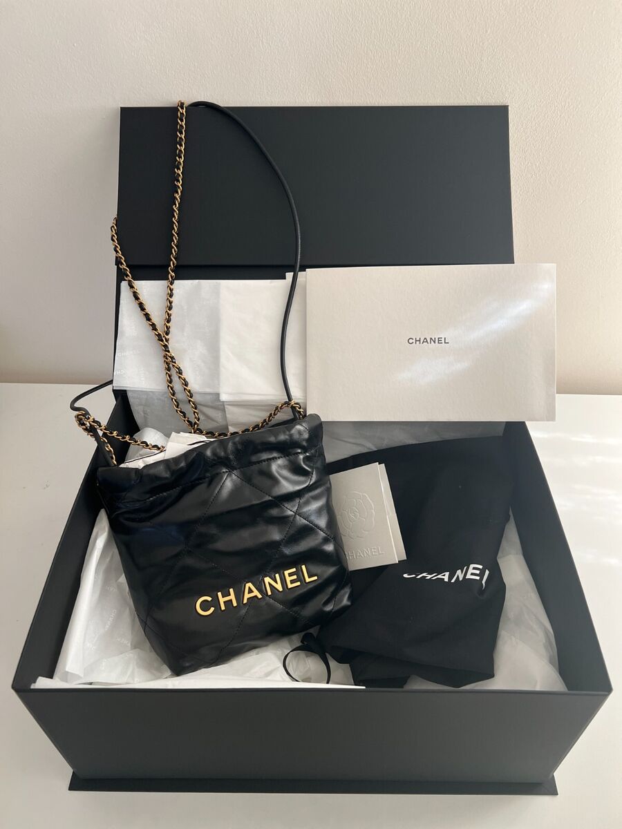 CHANEL 22 Mini Shiny Calfskin/Gold-Tone Metal Crossbody Bag CHANEL 22 Mini Shiny Calfskin/Gold-Tone Metal Crossbody Bag