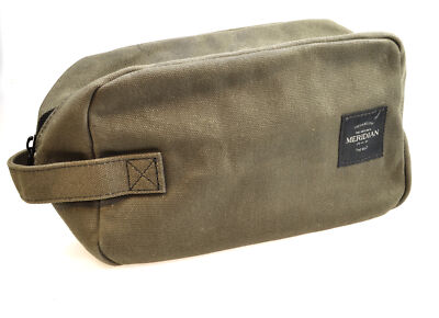 Herren waschen Toilettenartikel Reisetasche Distressed gewachste Leinwand khakiischer Meridian zu gehen