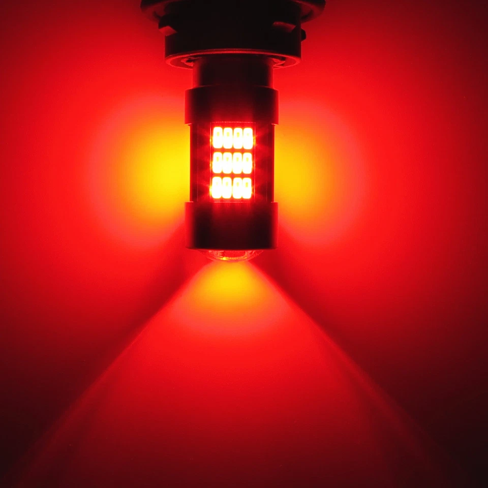 Alla Lighting 2x 1157 BAY15D 54-LED lâmpada de freio traseira, vermelho vivo - Imagem 4 de 4