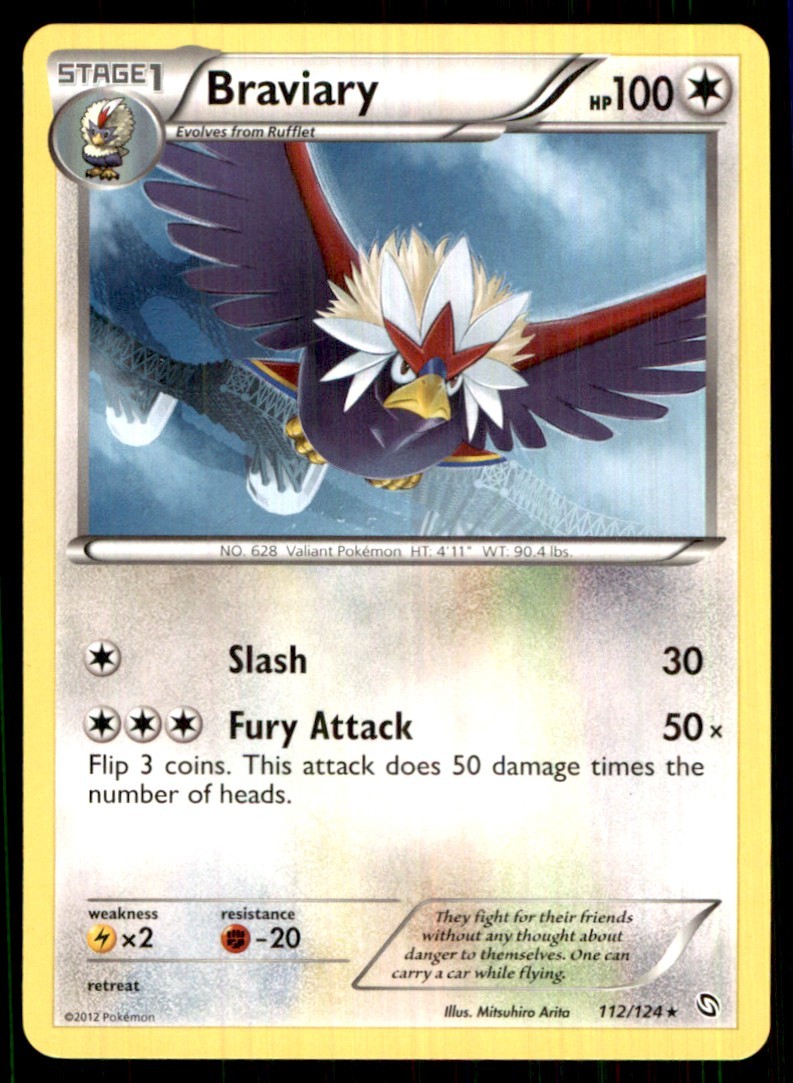 2012 Black & White - Dragons Exalted Braviary Stage 1/Rare #112