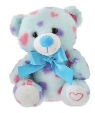 Valentine  s Day 8  Lt Blue Teddy Bear Plush With Heart Prints Way to Celebrate