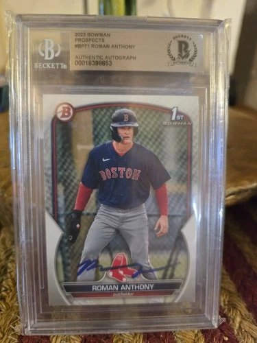 2023 1st Bowman Prospects  Roman Anthony  On-Card Signed Red Sox  Authenticated