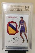 2016-17 Panini Flawless Brandon Ingram 6/15 RC Patch Auto RPA Ruby BGS 9.5 XI80