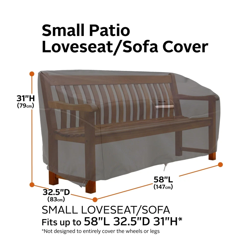 Accesorios Clásicos Rávena Resistente al Agua 58 Pulgadas Patio Sofá/Cubierta Loveseat... Foto 4 de 4