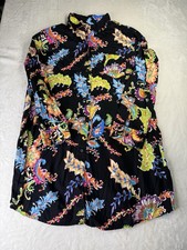 Women Ralph Lauren Button Sleep Pajama Shirt Dress Tunic Top Size Large Floral