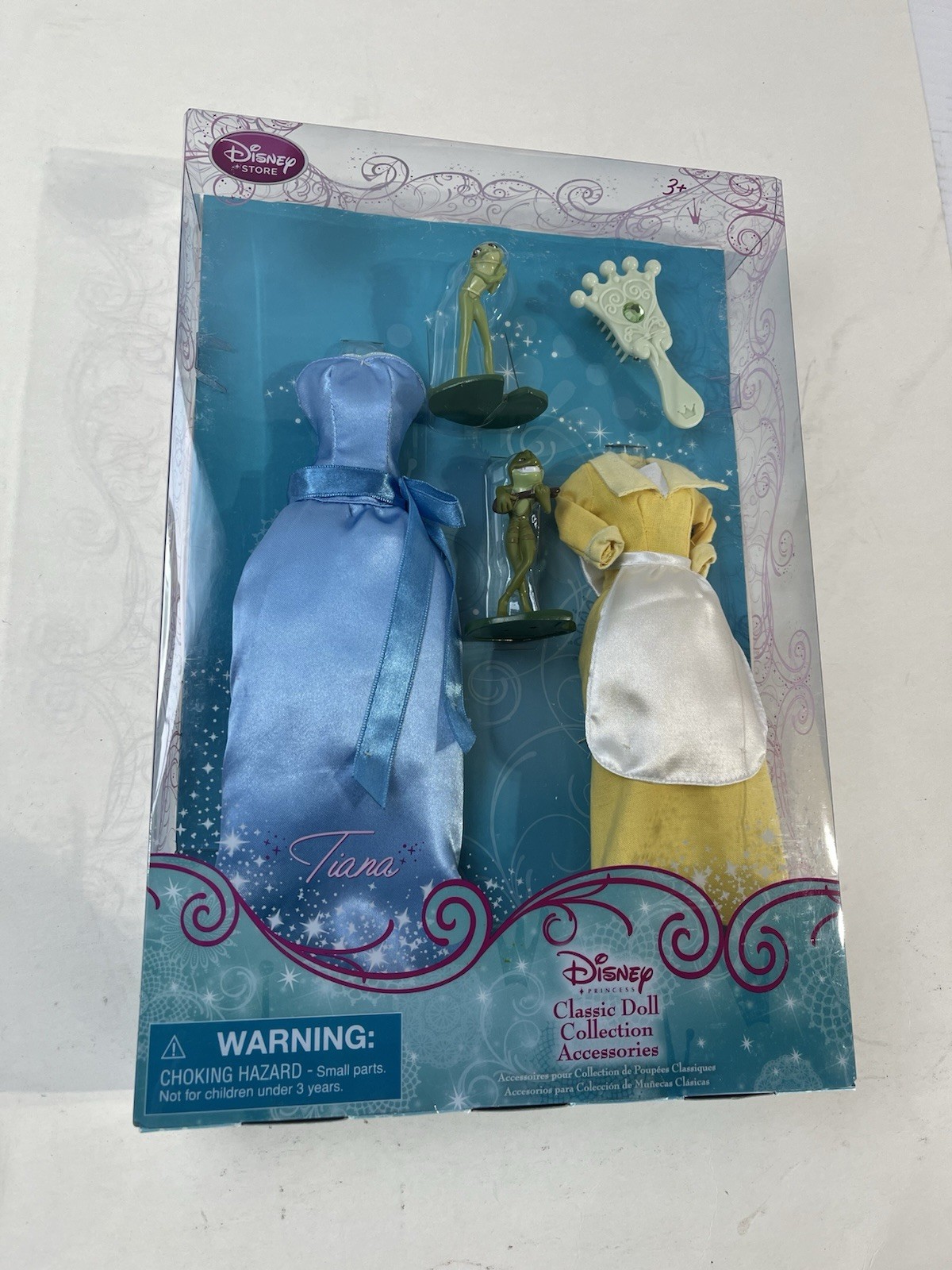 Disney Store Tiana Classic Doll Collection Accessories Wardrobe Set w/Frogs IB