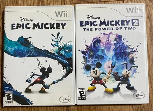 Epic Mickey 1 and 2 The Power Of Two (Nintendo Wii Game Bundle) CIB 2 games