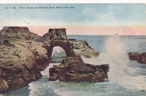 SANTA CRUZ, CAL. SEABRIGHT STA. OVATE BARREL DUPLEX CANCEL. 1920. ON PC. - Picture 3 of 3