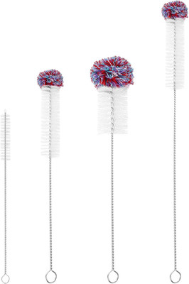 4Pcs Water Bottle Brush Cleaner, 304 Stainless Steel Handle Cup Brush with Cotto