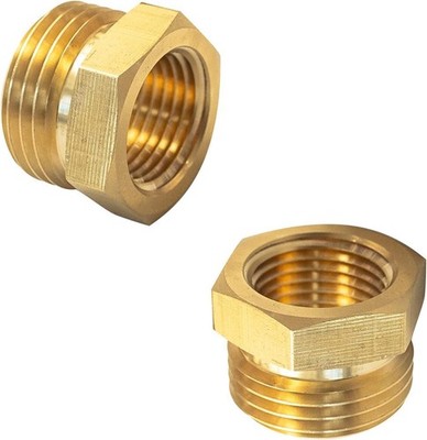 2 Pcs Gold 57480-1208 Brass Garden Hose Fitting Pipe Adapter Connector 3/4'' GHT