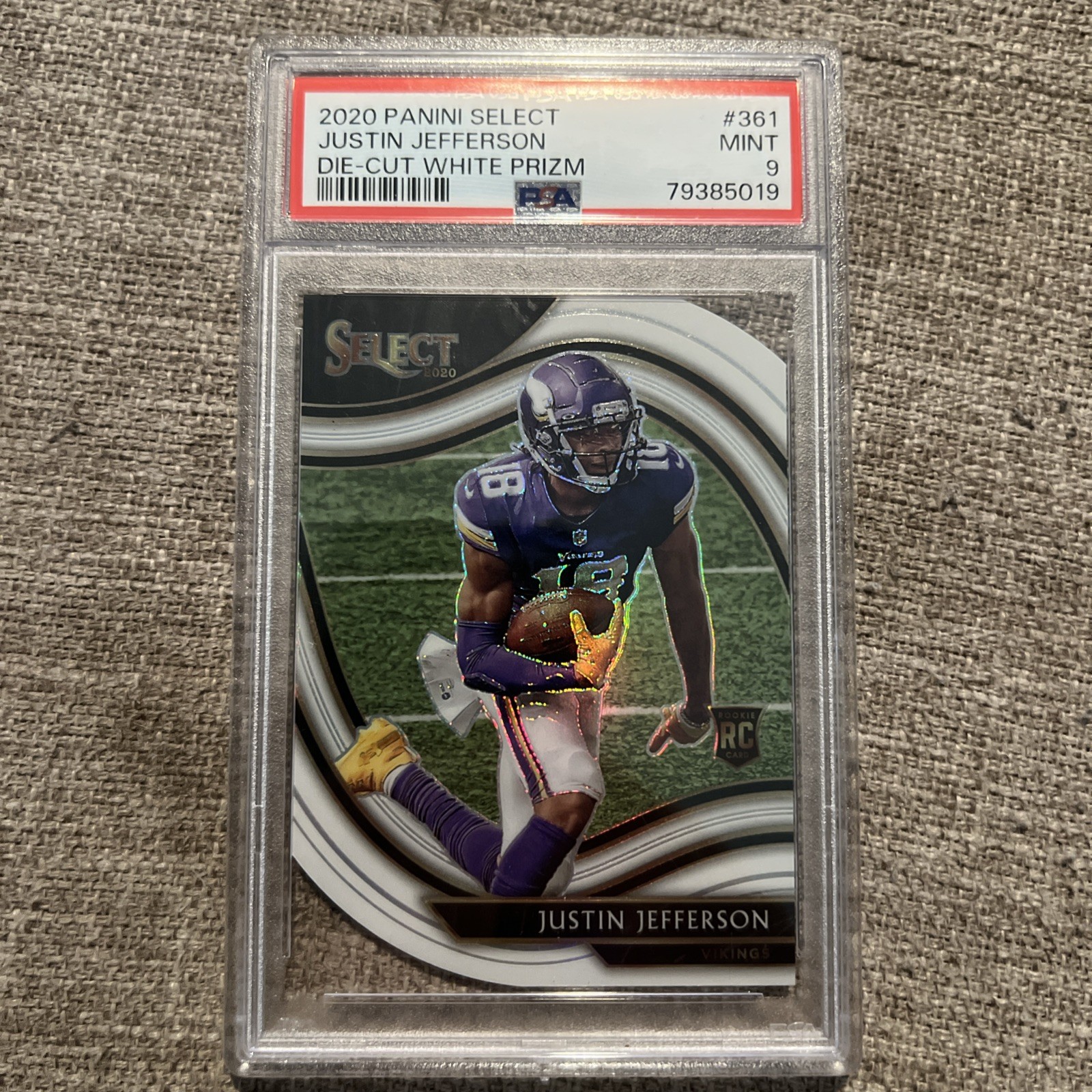 2020 Select White Die Cut Justin Jefferson #361 PSA 9