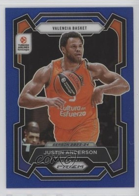 2023 Panini Prizm Turkish Airlines EuroLeague Blue /199 Justin Anderson #56 19jh