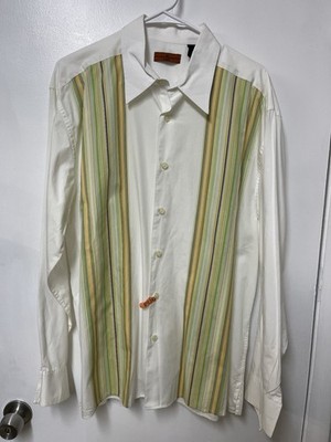 6A Axis Men s Button Up Collared Shirt 100% Cotton Long Sleeve Size Large