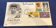 1983  BASEBALL~SIGNED  CARL HUBBELL  (HOF)~BABE RUTH 50TH ANNIV ASG FDOI CACHET