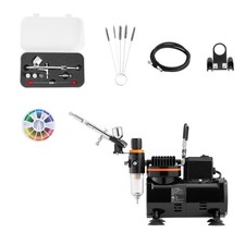 1/6 HP Airbrush Kit with 3 Tips, Dual-Action Spray for Cake, Nail  Model Art