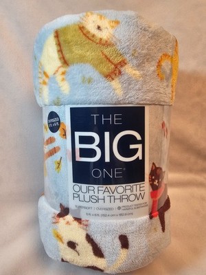 NEW - PLAYFUL CATS - KOHLS THE BIG ONE- PLUSH THROW BLANKET 5X6 FT