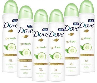 Dove Spray Cucumber Green Tea Antiperspirant Deodorant Spray 150ml (6 Pack)