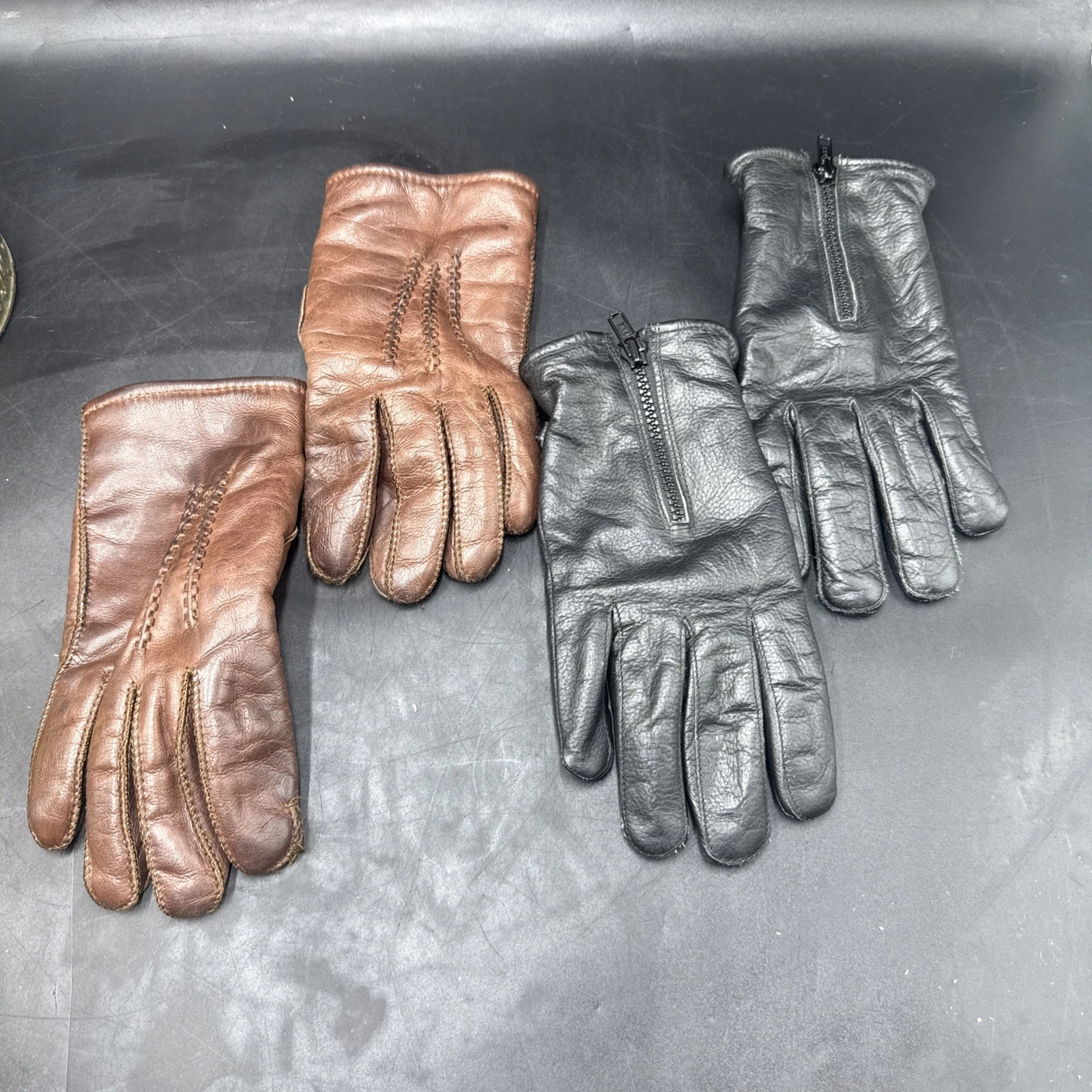 Vintage Men’s Leather Gloves One Brown Small One Black Medium Nice Quality Great
Opens in a new wind