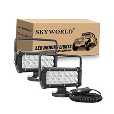 2Pcs Portable Magnetic Base Led Work Light Bar, 7 inch 2Pcs 7 Inch 36W Flood