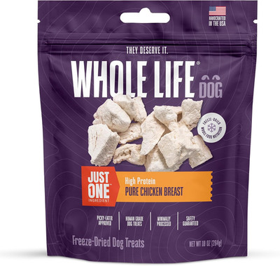 Whole Life Dog Just One Chicken Freeze Dried Dog Treats - Human Grade High Prote