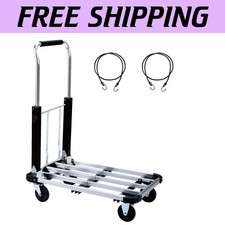 Lightweight Aluminum Alloy Folding Cart - 330 lb Capacity for Easy Transport