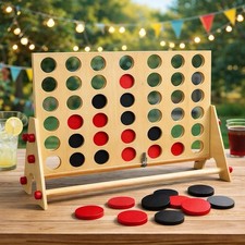 Giant Connect Four Game  Wooden Jumbo 4 to Score Drop Four Large Tabletop Fun