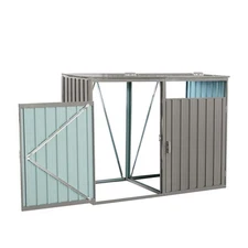 Stainless Steel Garden Bin Shed - Secure Outdoor Trash Storage with -Resistant