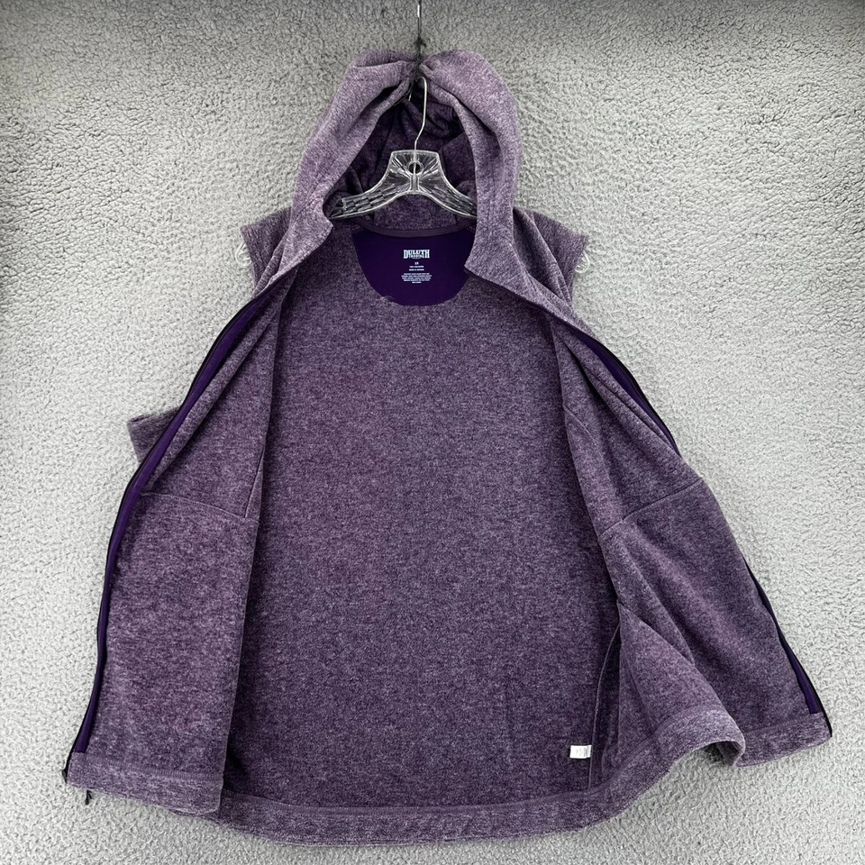 Duluth Trading Co Mujeres 1X Frost Lake Púrpura Suave Vellón Chaleco Cremallera Completa Sudadera con Capucha Foto 3 de 4