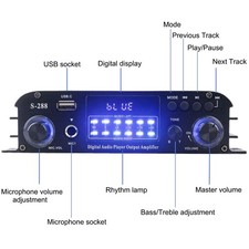 Compact 4.0CH Amp with Remote for Home Entert...