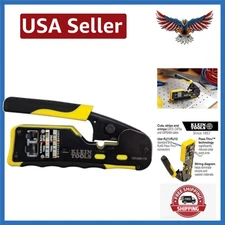 Versatile 110 Ratcheting Wire Stripper and Crimper for RJ45 & RJ11 Connectors