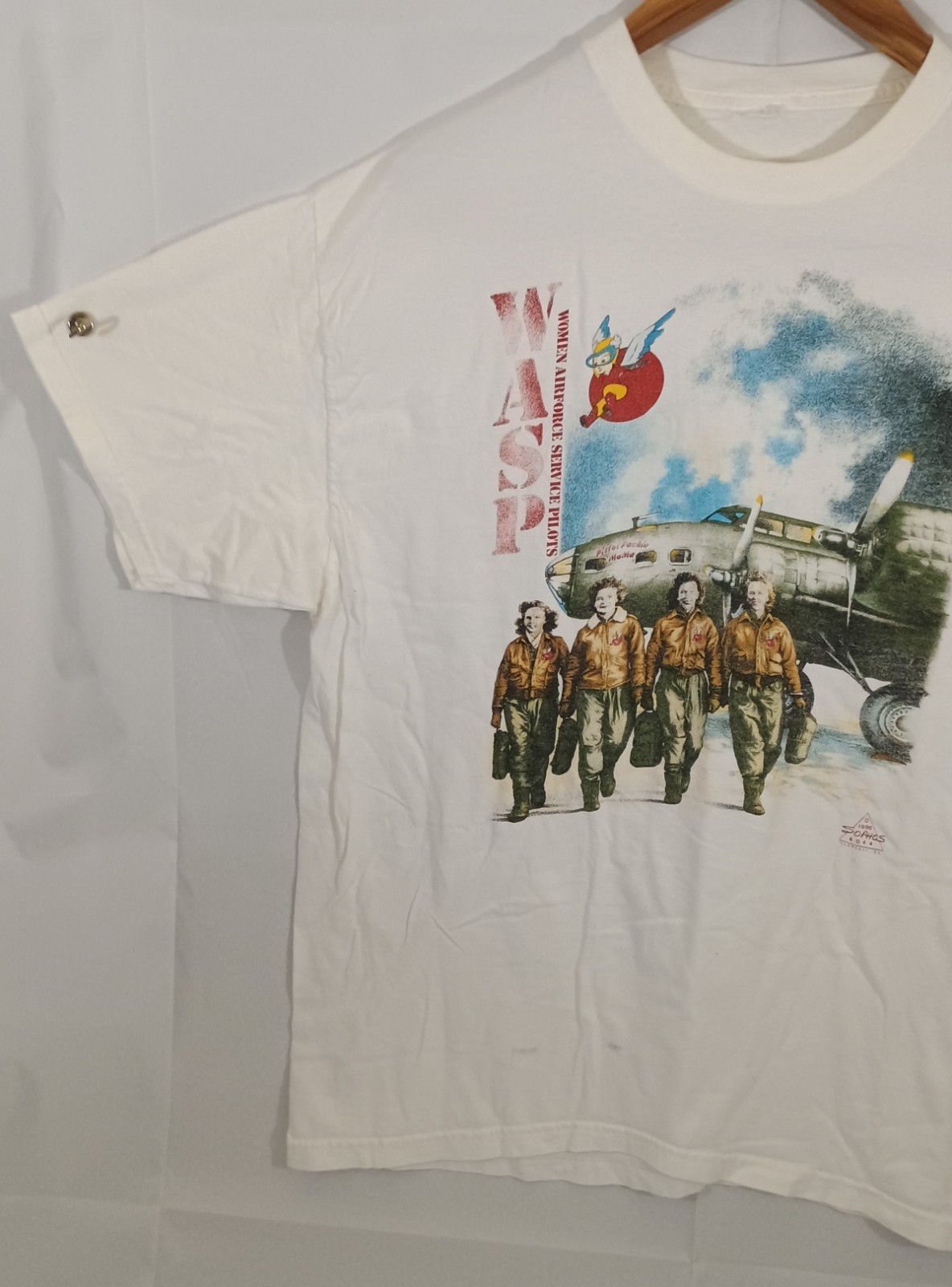 WASP Women Airforce Service Pilots T-Shirt Short Sleeve L Pistal Packin 1996 image 4