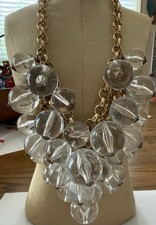 Eye Candy Huge LUCITE Baubles Cluster Statement Necklace