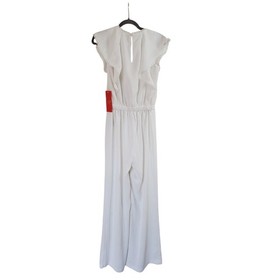 Monique Lhuillier Ivory Brady Eyelet Trim Ruffle Sleeve Bridal Jumpsuit NWT Sz 2